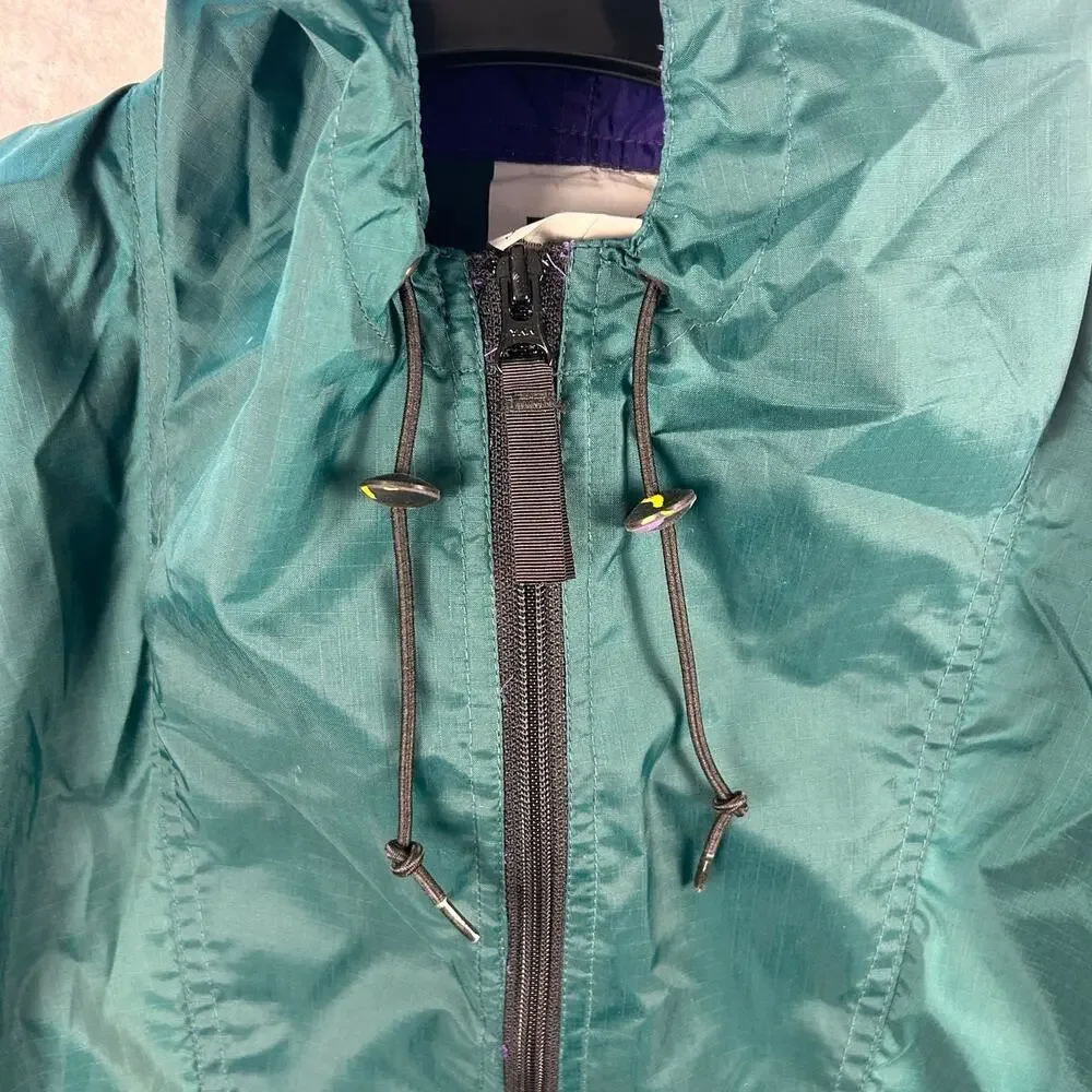 Vintage Helly Hansen Quarter-Zip Rain Jacket – Teal & Purple – Men's Medium